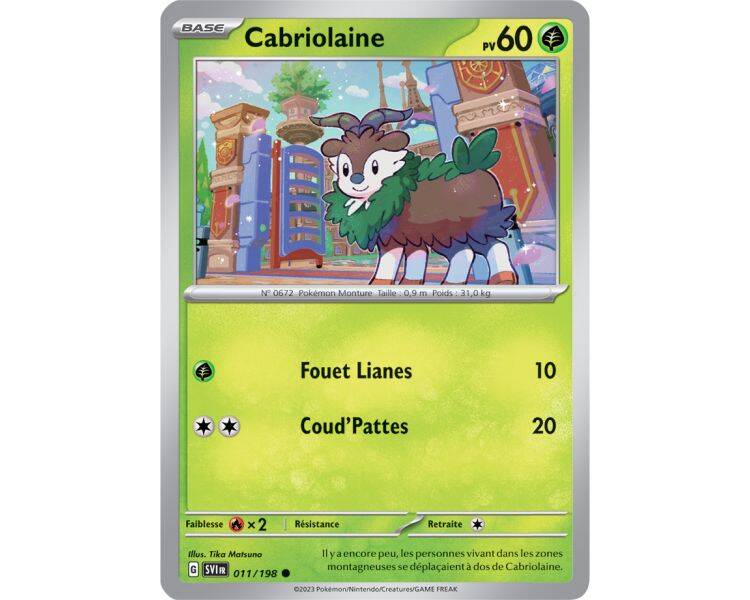 Une carte Pokémon Cabriolaine de l’extension Écarlate et Violet