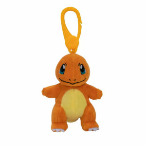 Porte-clés peluche Pokémon Salamèche avec clip jaune