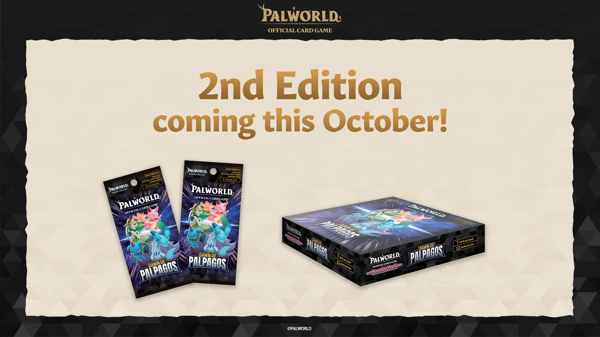Palworld OCG – Dawn of Palpagos BP01 – 2nd Edition – Display de 12 boosters – Anglais – Précommande